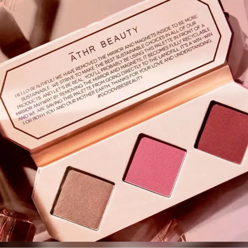 ATHR BEAUTY Crystal Charged Cheek Pallet In Ruby (Rosy Pinks and soft Gold)